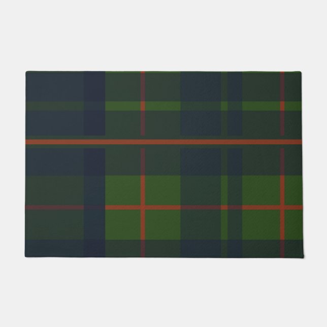 Red Blue Green Tartan Plaid Scottish Plaid  Doormat (Front)