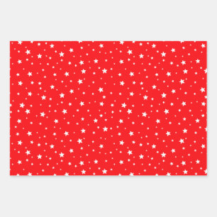 Red Blue Green white stars  Perfect Christmas Wrapping Paper Sheet