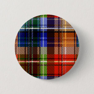 Red Blue Green Yellow Plaid Tartan Design 6 Cm Round Badge