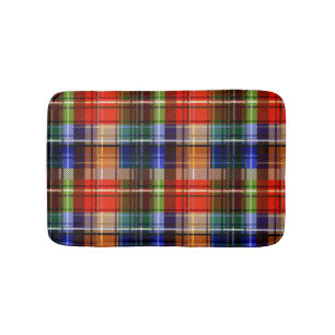 Red Blue Green Yellow Plaid Tartan Design Bath Mat
