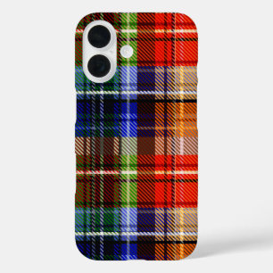 Red Blue Green Yellow Plaid Tartan Design  iPhone 16 Case