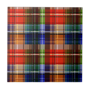 Red Blue Green Yellow Plaid Tartan Design  Ceramic Tile