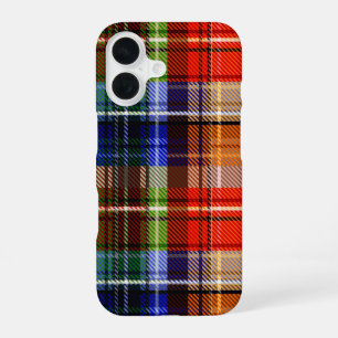 Red Blue Green Yellow Plaid Tartan Design iPhone 16 Case