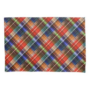 Red Blue Green Yellow Plaid Tartan Design Pillowcase