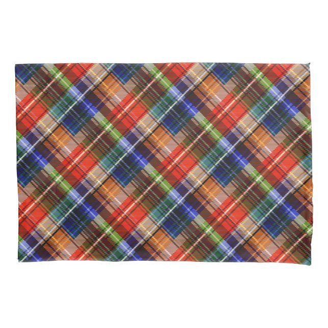 Red Blue Green Yellow Plaid Tartan Design  Pillowcase (Front)