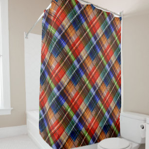 Red Blue Green Yellow Plaid Tartan Design  Shower Curtain