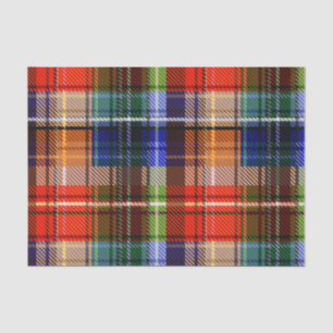 Red Blue Green Yellow Plaid Tartan Design Tissue Paper
