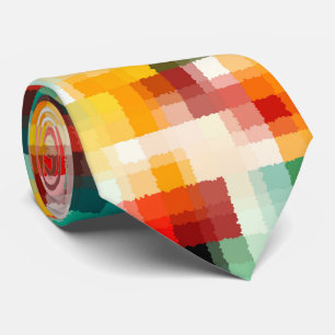 Red Blue Green Yellow White Abstract Pattern Tie