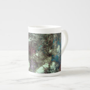 Red blue grey abstract grunge graphic design art bone china mug