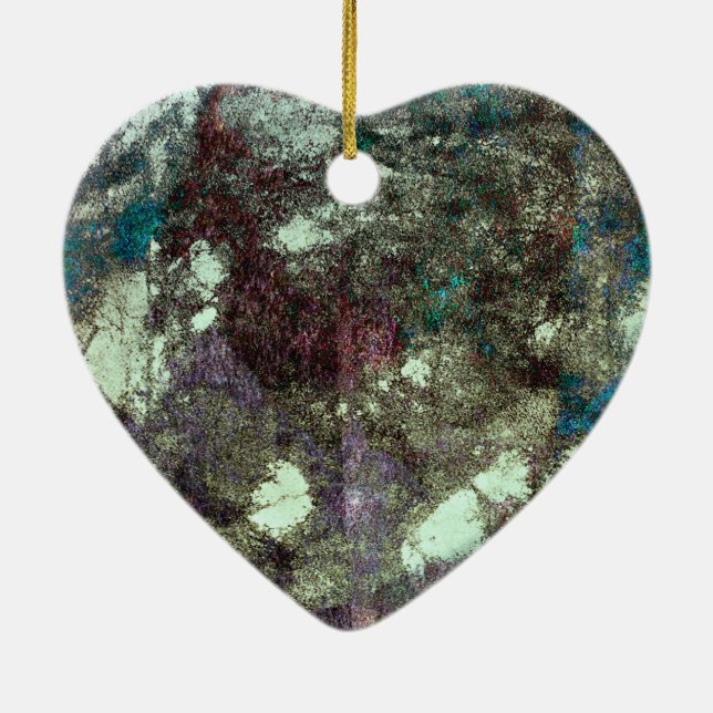 Red blue grey abstract grunge graphic design art ceramic tree decoration (Back)
