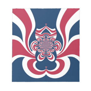 Red Blue Kaleidoscope Art Print Notepad