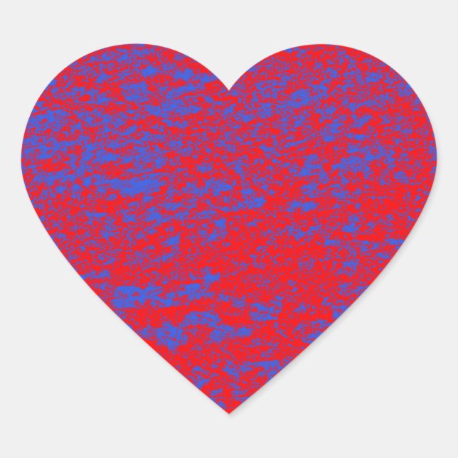 Red & Blue Marble Heart Sticker (Front)