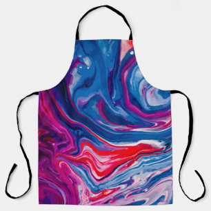 Red blue marble texture apron