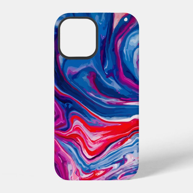 Red blue marble texture iPhone case (Back)