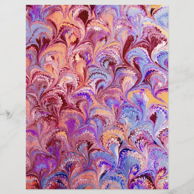 Red Blue Marbled Scrapbook Paper (Front)