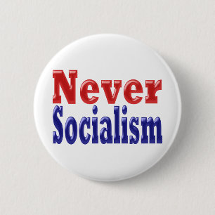 Red Blue Never Socialism 6 Cm Round Badge