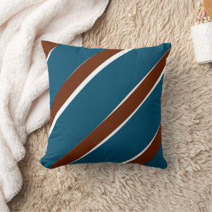 Red Blue orange cross lines dark blue slash square Cushion