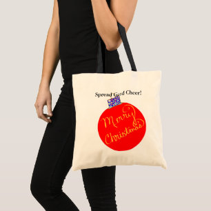 Red Blue Ornament Ball Cheer Tote Bag