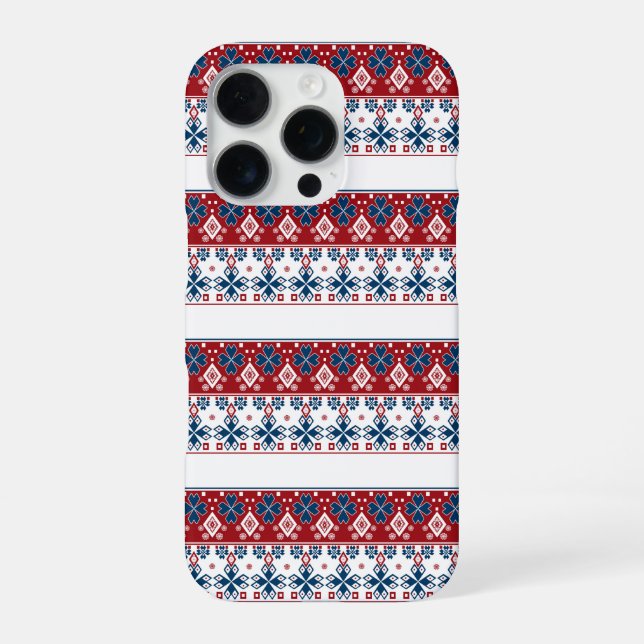 Red blue ornament iPhone case (Back)