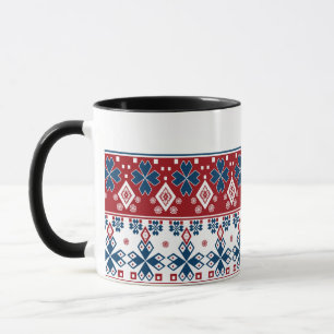 Red blue ornament mug