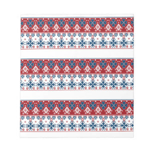 Red blue ornament notepad