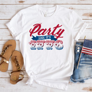 Red Blue Party Like It's 1776 4th of July T-Shirt