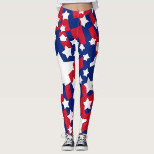 Red & Blue Patriotic Leggings for 4th of July