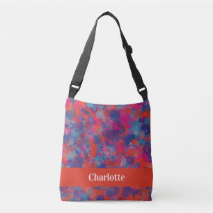 Red, Blue & Pink Drops Abstract Bath Towel Crossbody Bag