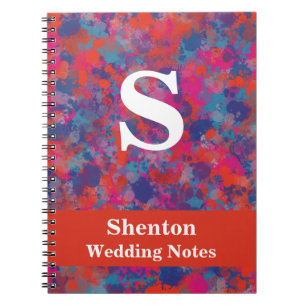 Red, Blue & Pink Drops Abstract Personal Notebook