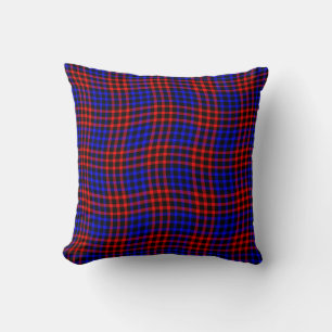 Red Blue Plaid Chequered Seamless Pattern Cushion