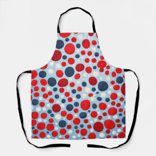 Red Blue Polka Dot Pattern Apron