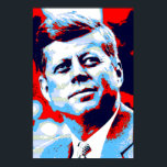 Red Blue Pop Art JFK John F. Kennedy Poster<br><div class="desc">Red,  Blue & White Former American President John F. Kennedy Pop Art Digital Image - American History and Politics Posters Prints</div>