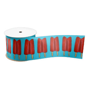 Red Blue Popsicles Cherry Twin Pop July 4th USA Satin Ribbon