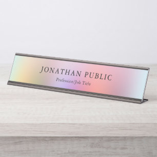 Red Blue Purple Green Yellow Colorful Template Desk Name Plate