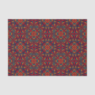 Red blue purple kaleidoscope pattern tissue paper