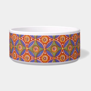 Red Blue Rustic Colourful Circle Egypt Art Pattern