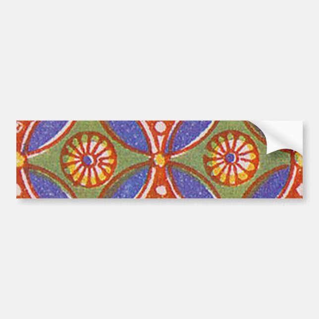Red Blue Rustic Colourful Circle Egypt Art Pattern Bumper Sticker (Front)