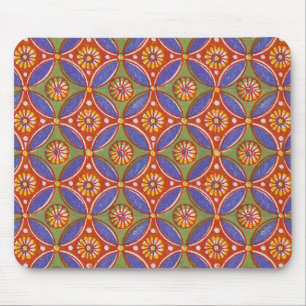 Red Blue Rustic Colourful Circle Egypt Art Pattern Mouse Pad