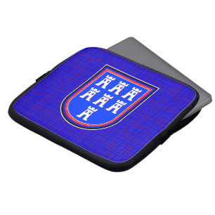 Red Blue Saxonian Sign Laptop Sleeve