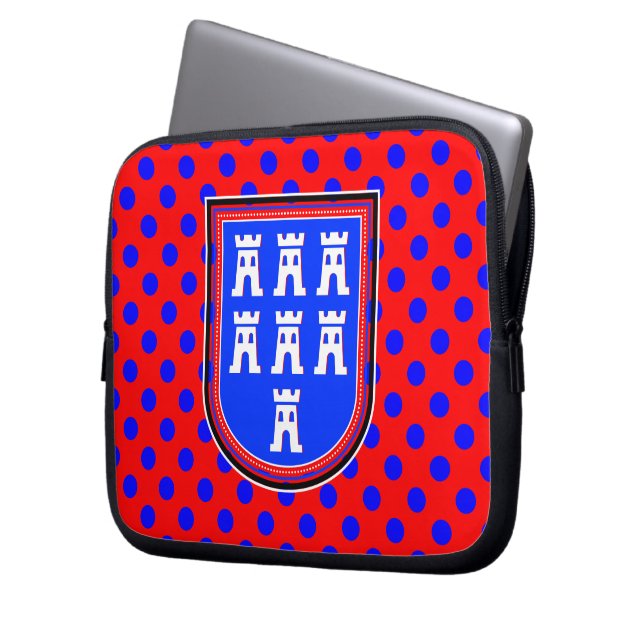Red Blue Saxonian Sign Laptop Sleeve (Front Left)