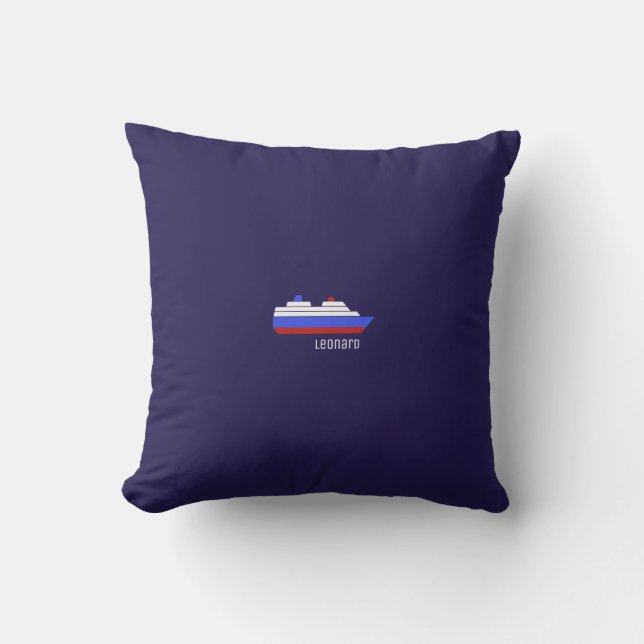 red & blue ship cushion (Front)