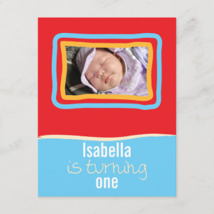 Red & Blue SkyFrame Front Invitation