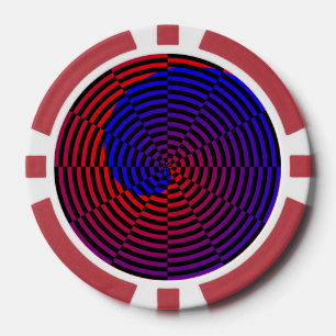 Red & Blue Spiral by Kenneth Yoncich Poker Chips