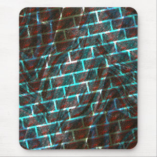 Red blue stained, scratches, grid or brick effect? mouse pad