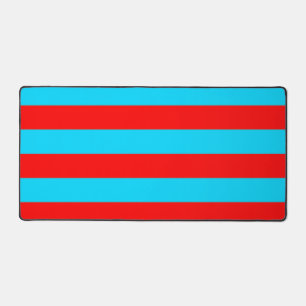 Red Blue Stripes Design Desk Mat