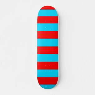 Red Blue Stripes Design Skateboard