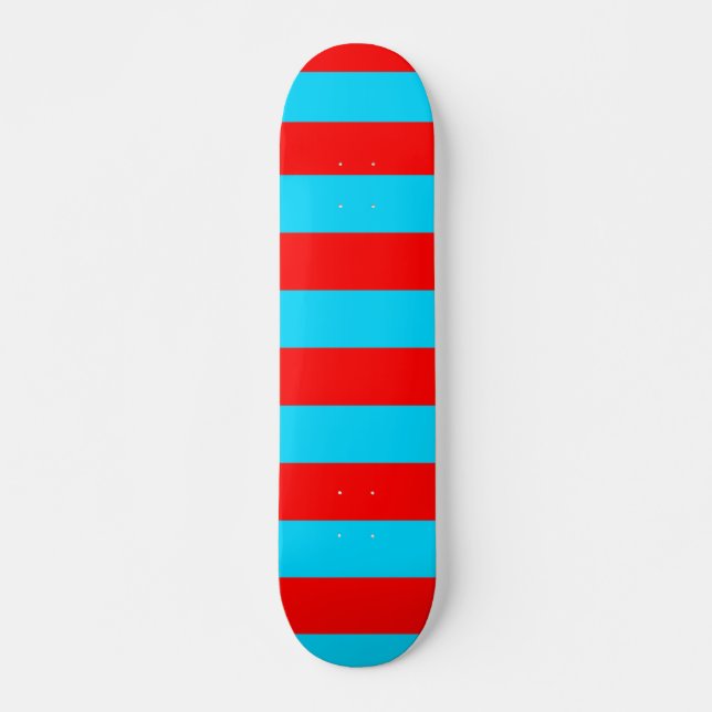 Red Blue Stripes Design Skateboard (Front)