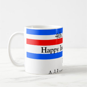 Red blue stripes independence day 4th of July Coffee Mug