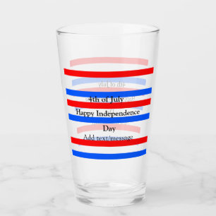 Red blue stripes independence day 4th of July Glass