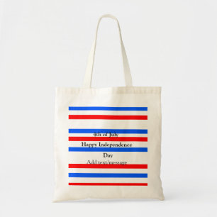 Red blue stripes independence day 4th of July Tote Bag